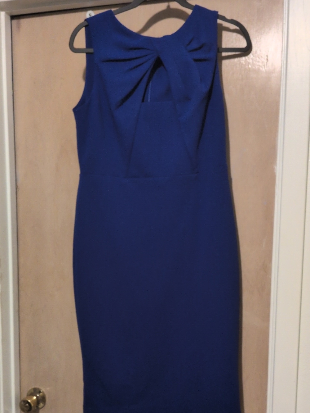 Calvin Klein Cobalt Blue Bow-Back Midi Sheath Dress